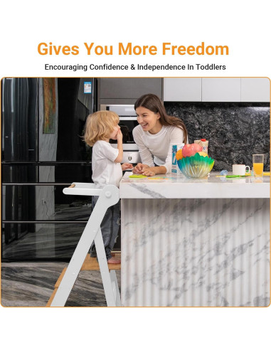 Torre de Aprendizaje Plegable COSYLAND - Taburete Ajustable para Niños