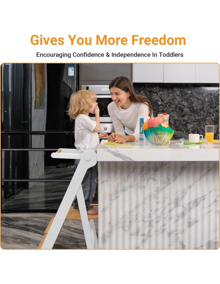 Torre de Aprendizaje Plegable COSYLAND - Taburete Ajustable para Niños