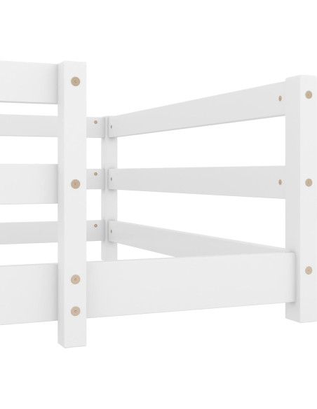 Cama de Piso Twin Bellemave con Barandillas Blanca