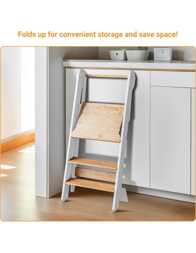 Torre de Aprendizaje Plegable COSYLAND - Taburete Ajustable para Niños