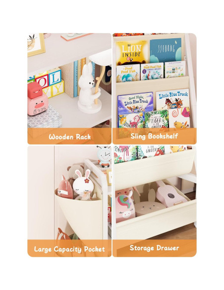 Estantería Infantil CYXPHION B3 3 Niveles Almacenamiento Juguetes