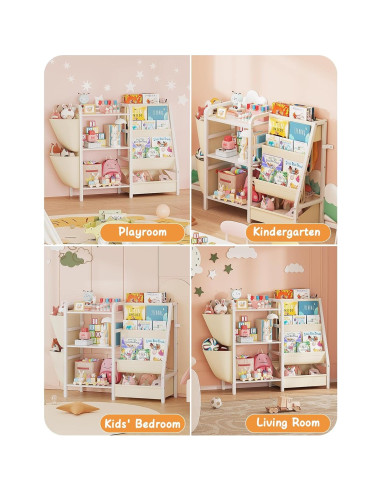 Estantería Infantil CYXPHION B3 3 Niveles Almacenamiento Juguetes