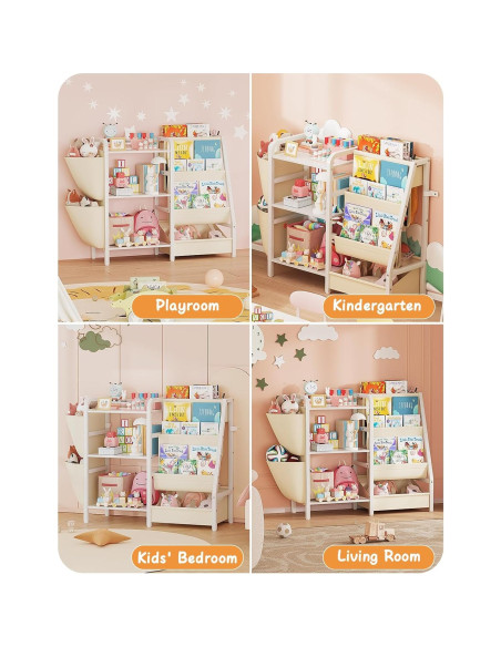 Estantería Infantil CYXPHION B3 3 Niveles Almacenamiento Juguetes