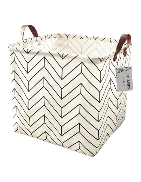 Cesta de Almacenamiento Plegable KIUATSJR 33x33 cm Lona Geométrica