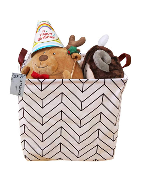 Cesta de Almacenamiento Plegable KIUATSJR 33x33 cm Lona Geométrica