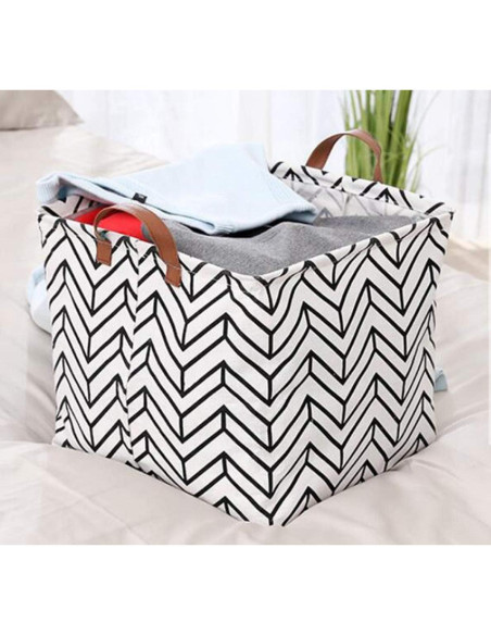 Cesta de Almacenamiento Plegable KIUATSJR 33x33 cm Lona Geométrica