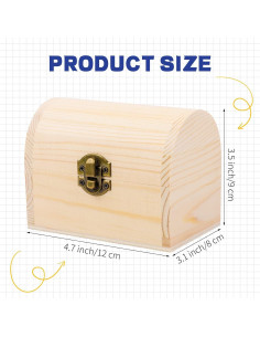 Cofres de Madera sin Terminar ADXCO - 4 Piezas 11.9x8.9x7.9 cm 2