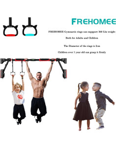 Anillas de Gimnasia Frehomee para Adultos y Niños 200kg 2