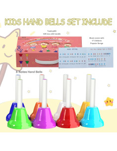 Campanas de Mano TantivyBo 8 Notas con Libro de 17 Canciones 2