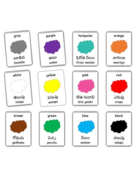 Tarjetas Didácticas de Colores LifeLoLo - 12 Piezas Bilingües Tarjetas Didácticas de Colores LifeLoLo - 12 Piezas Bilingües