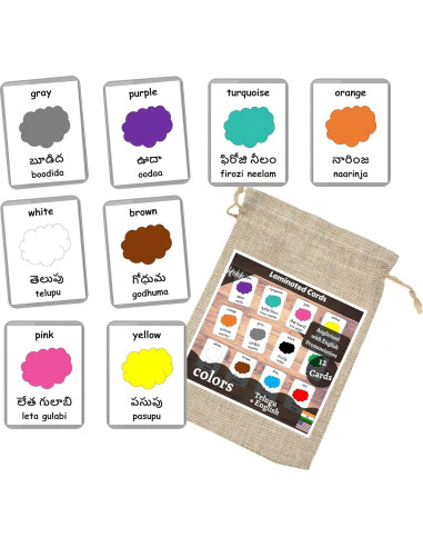 Tarjetas Didácticas de Colores LifeLoLo - 12 Piezas Bilingües