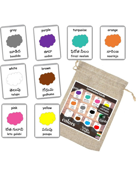 Tarjetas Didácticas de Colores LifeLoLo - 12 Piezas Bilingües Tarjetas Didácticas de Colores LifeLoLo - 12 Piezas Bilingües