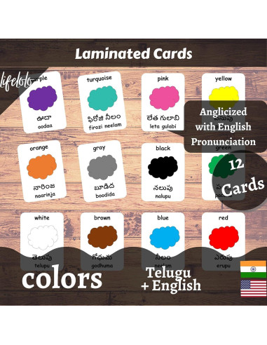 Tarjetas Didácticas de Colores LifeLoLo - 12 Piezas Bilingües