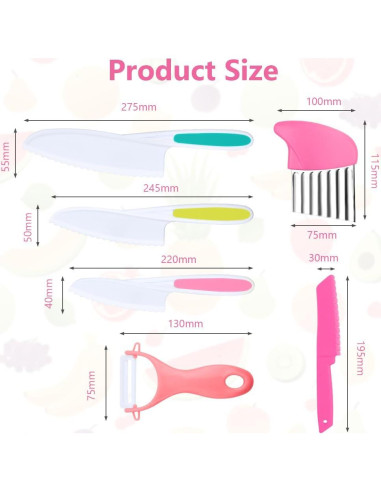 Set de Herramientas de Cocina Montessori HOTUT, 6 Piezas para Niños