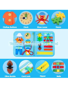 Tablero Ocupado Montessori Inzerwudi para Niños 1-4 Años 2