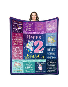 Manta de Franela Solzien 50x40cm para Cumpleaños Niña 2 Años