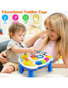 Mesa de Actividades Musicales JUEJIAZKIY 2 en 1 para Bebés 12-18 Meses 2