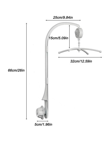 Móvil de Cuna AFUNTA 66 cm con Caja de Música para Bebé