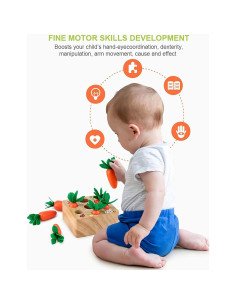 Juguetes Montessori RECHIATO Zanahoria Madera 1-5 Años 2