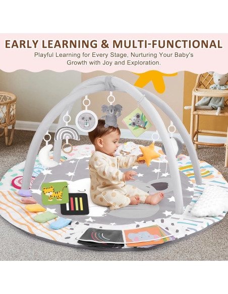 Gimnasio de Juego para Bebés Foryoomi Koala Gris 7 Juguetes