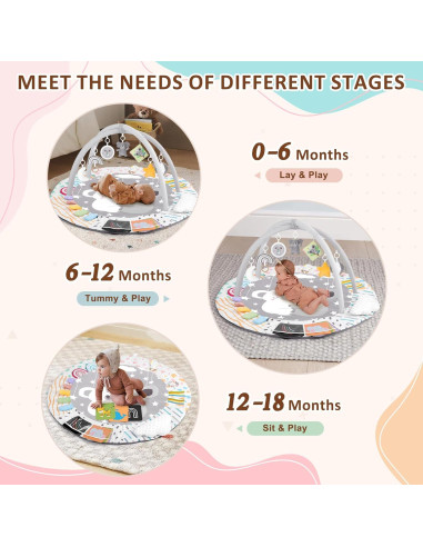 Gimnasio de Juego para Bebés Foryoomi Koala Gris 7 Juguetes