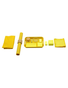 Kit de Pulido Montessori Amarillo - 10 Paños y Accesorios