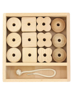 Cuentas de Enhebrar Kiddison 27 Piezas Madera Grande Montessori