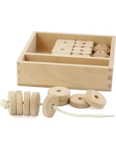 Cuentas de Enhebrar Kiddison 27 Piezas Madera Grande Montessori 2