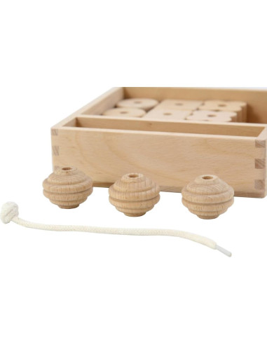 Cuentas de Enhebrar Kiddison 27 Piezas Madera Grande Montessori