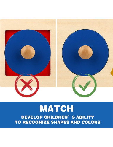 Rompecabezas de Madera Montessori Thoth 3 Piezas Geométricas