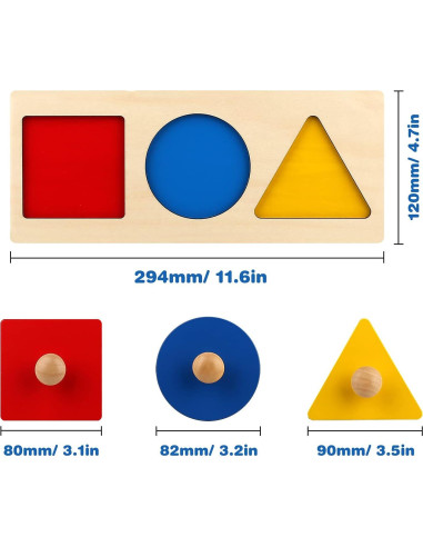 Rompecabezas de Madera Montessori Thoth 3 Piezas Geométricas
