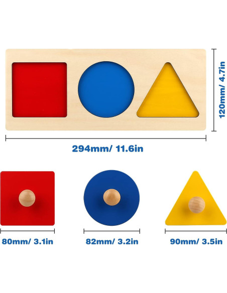 Rompecabezas de Madera Montessori Thoth 3 Piezas Geométricas