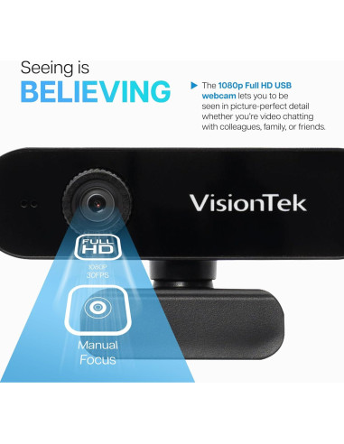 Cámara Web VisionTek VTWC30 Full HD 1080P con Micrófonos