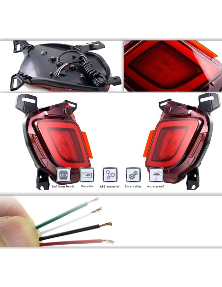 Luz de Niebla Trasera LED GeeGee para Toyota Highlander 2015-2018