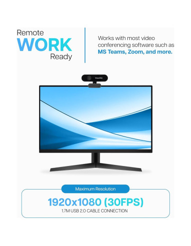 Cámara Web VisionTek VTWC30 Full HD 1080P con Micrófonos