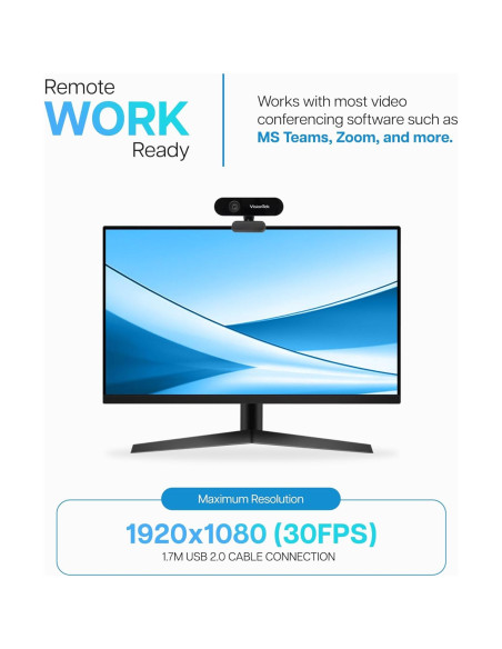 Cámara Web VisionTek VTWC30 Full HD 1080P con Micrófonos