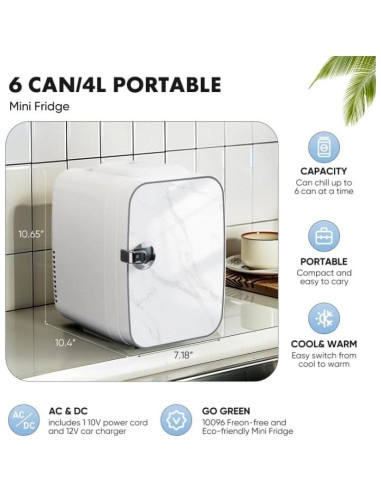Mini Nevera Portátil Genérico 4L Enfriador Compacto Blanco