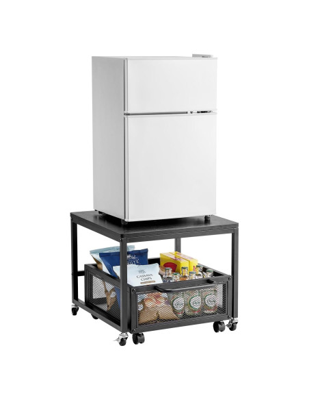 Soporte para Mini Nevera VEVOR con Carrito Móvil Negro 90 kg