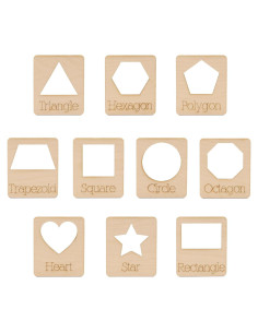 Plantillas de Geometría Reutilizables Woodpeckers, 10 Formas 10.16 cm