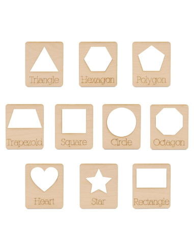 Plantillas de Geometría Reutilizables Woodpeckers, 10 Formas 10.16 cm