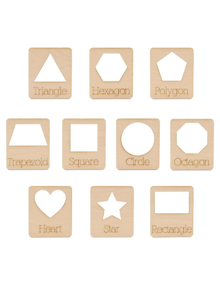 Plantillas de Geometría Reutilizables Woodpeckers, 10 Formas 10.16 cm