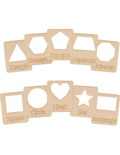 Plantillas de Geometría Reutilizables Woodpeckers, 10 Formas 10.16 cm 2