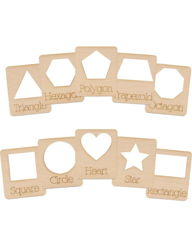 Plantillas de Geometría Reutilizables Woodpeckers, 10 Formas 10.16 cm