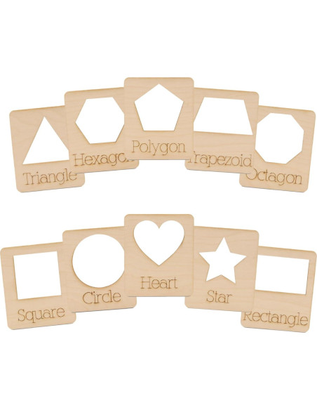 Plantillas de Geometría Reutilizables Woodpeckers, 10 Formas 10.16 cm