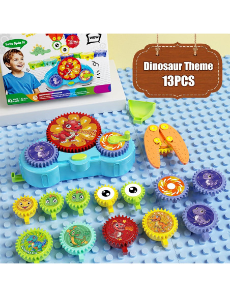 Set de Juguetes de Engranajes STEM Fivoro 13 Piezas Dinosaurio