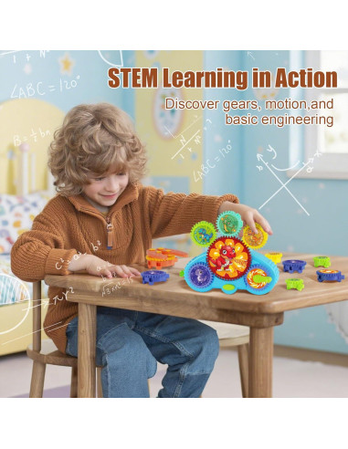 Set de Juguetes de Engranajes STEM Fivoro 13 Piezas Dinosaurio