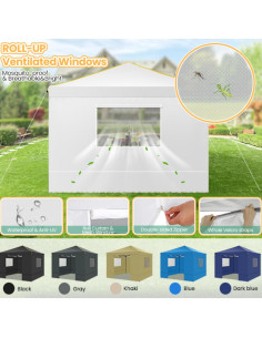 Carpa Plegable COBIZI 3x3m Impermeable con Ventanas Malla 2