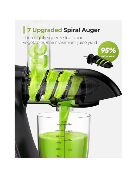 Extractor de Jugo de Masticación Lenta Jocuu - 2 Velocidades, Negro