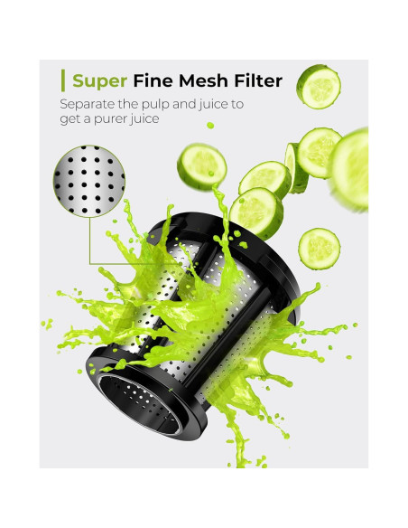 Extractor de Jugo de Masticación Lenta Jocuu - 2 Velocidades, Negro