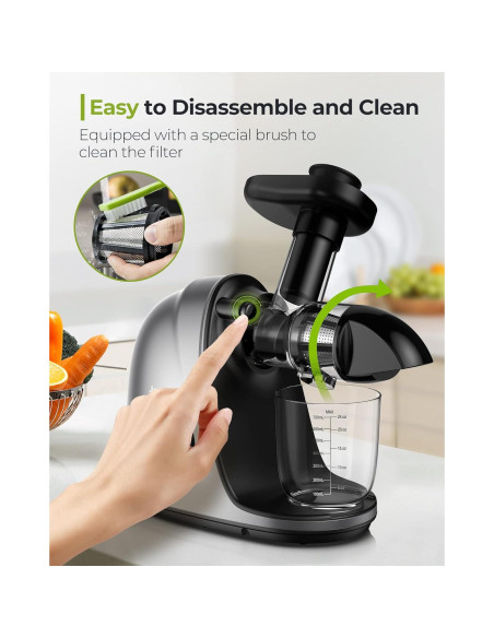 Extractor de Jugo de Masticación Lenta Jocuu - 2 Velocidades, Negro